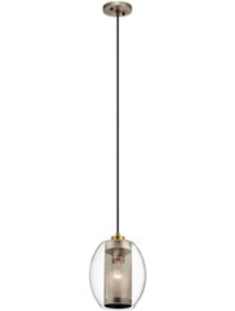 Kichler Asher 1 light mini pendant antique pewter industrial look - new in box